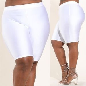 NEW NYLON SPANDEX BIKING SHORTS WHITE 123X